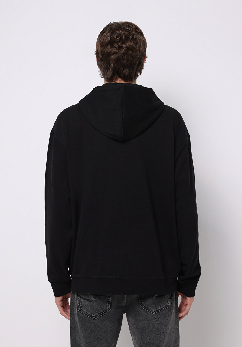 Oversize Fit   Erkek Siyah Sweatshirt