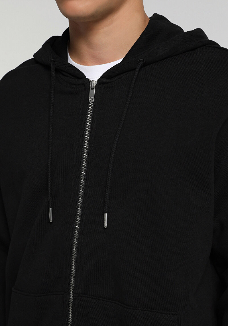 Oversize Fit Erkek Siyah Sweatshirt