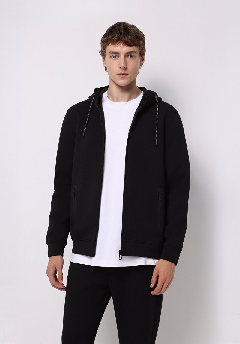 Regular Fit   Erkek Siyah Sweatshirt