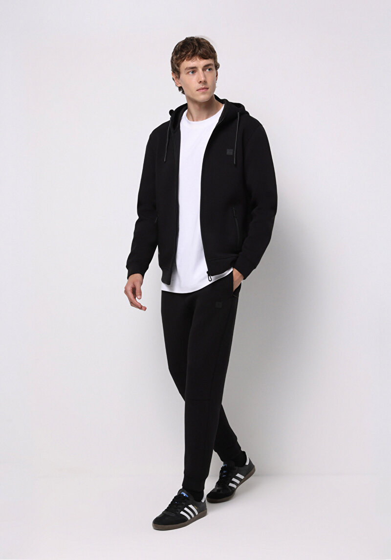 Regular Fit Erkek Siyah Sweatshirt