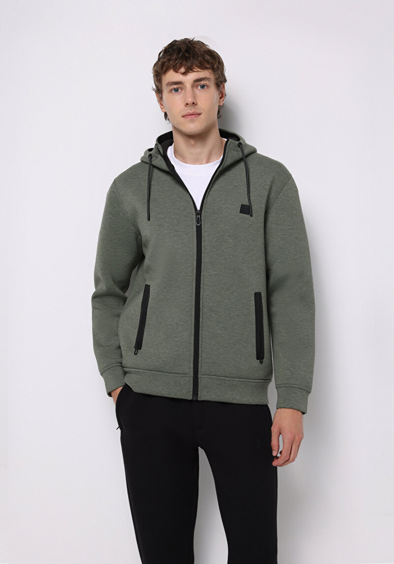 Regular Fit   Erkek Yeşil Sweatshirt