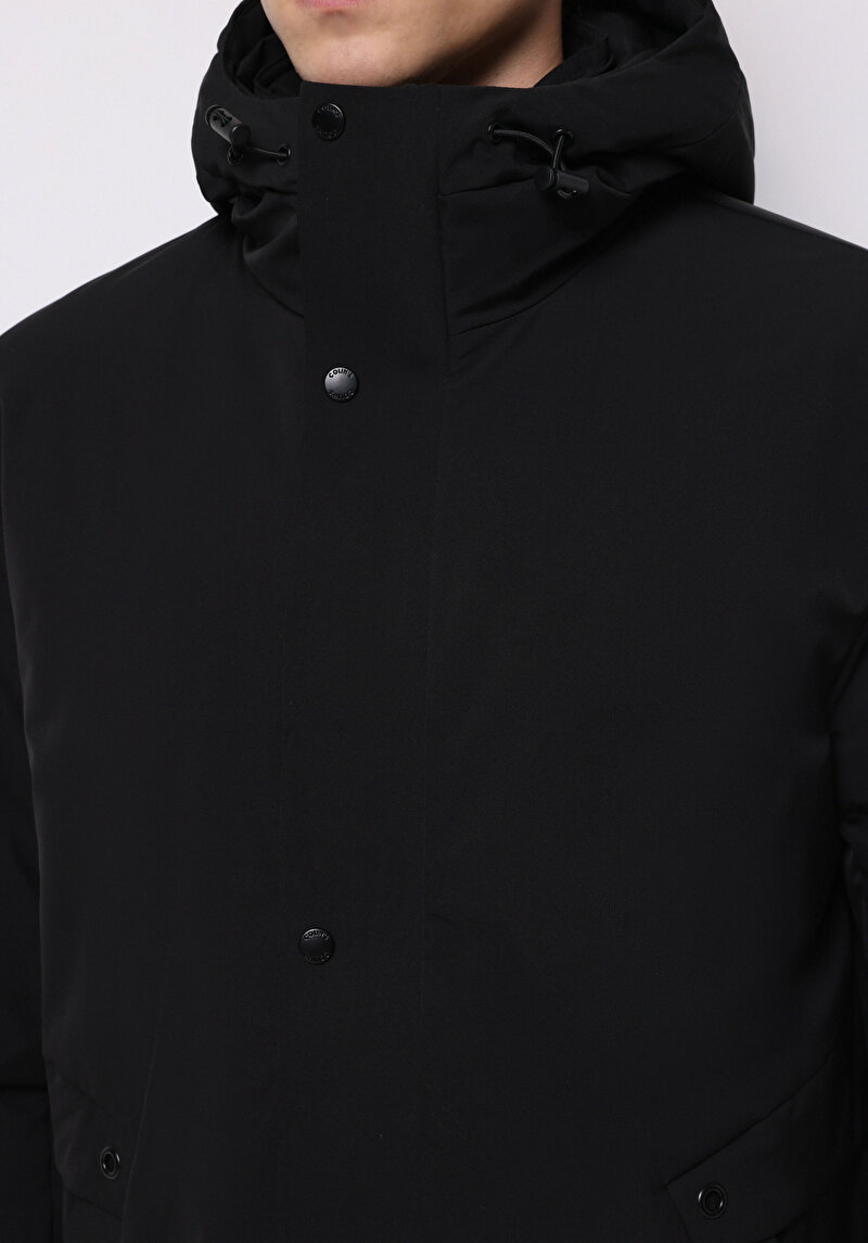 Regular Fit Erkek Siyah Kaban