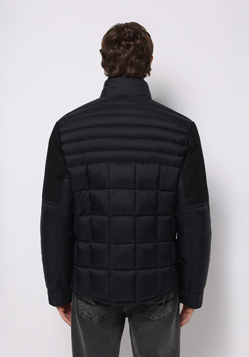 Slim Fit Erkek Siyah Mont