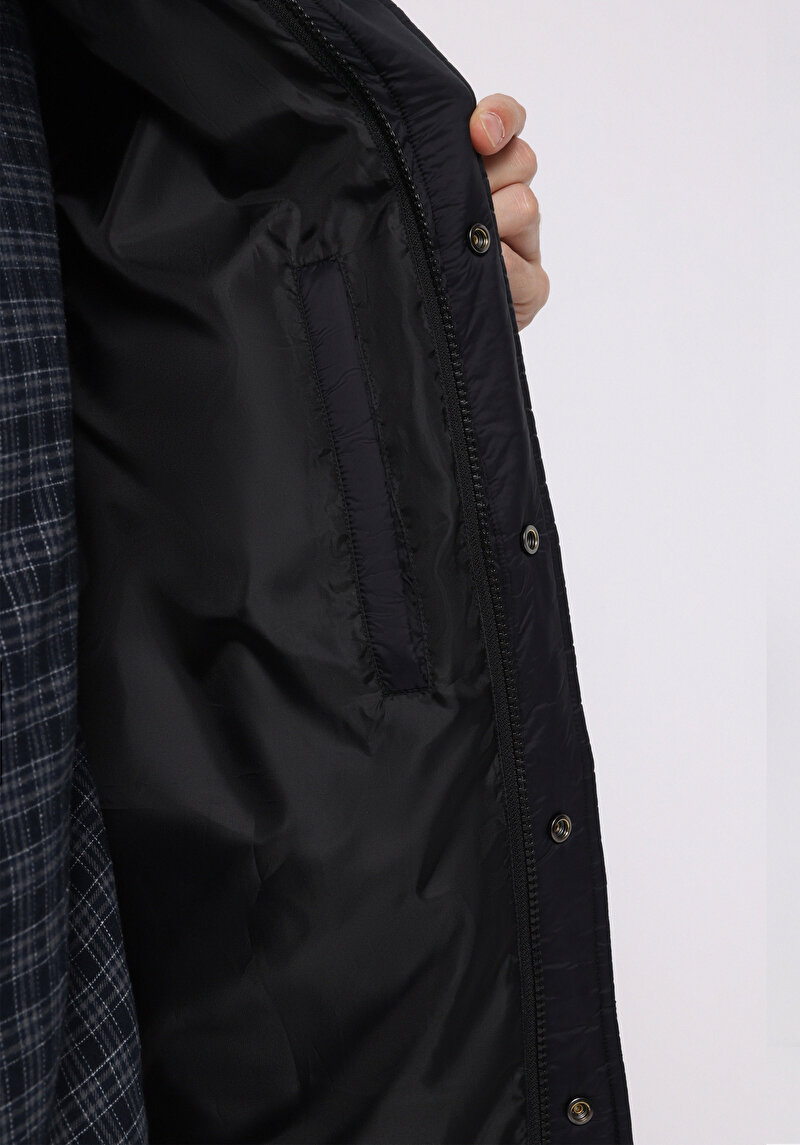 Slim Fit     Erkek Siyah Mont