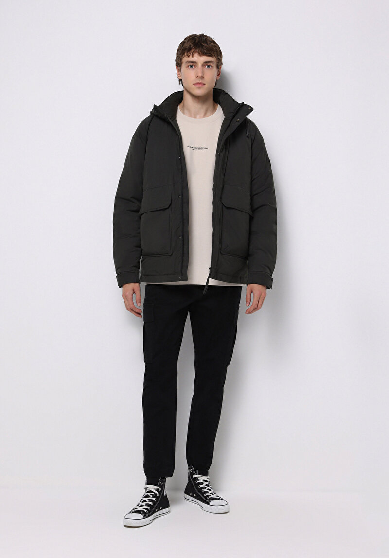 Regular Fit     Erkek Yeşil Mont