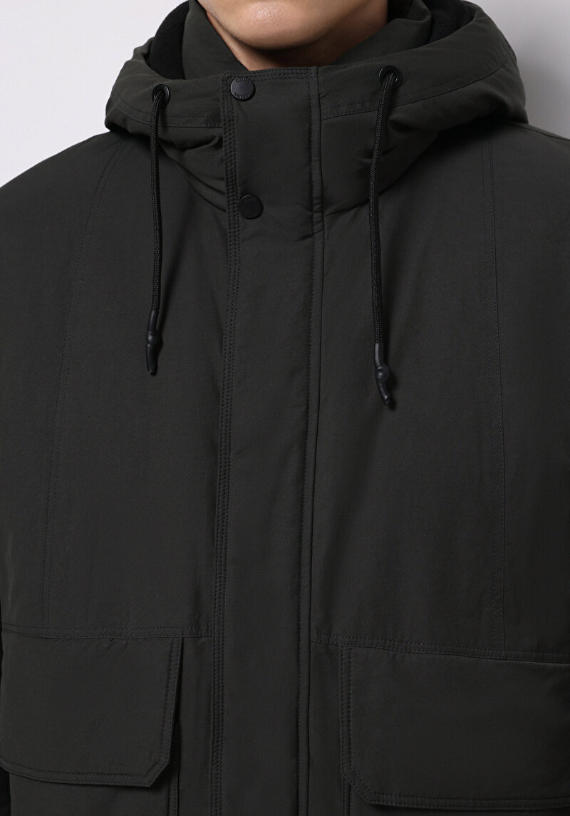 Regular Fit Erkek Yeşil Mont