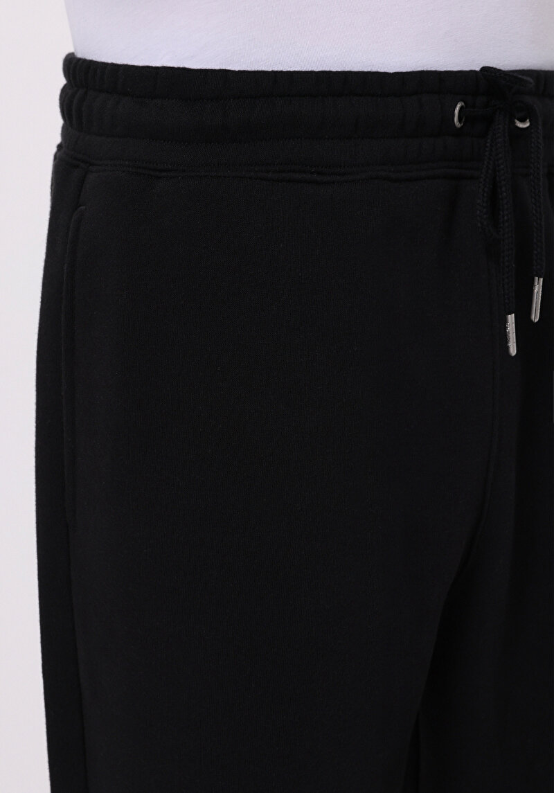 Loose Fit Orta Bel Düz Erkek Siyah Eşofman Altı