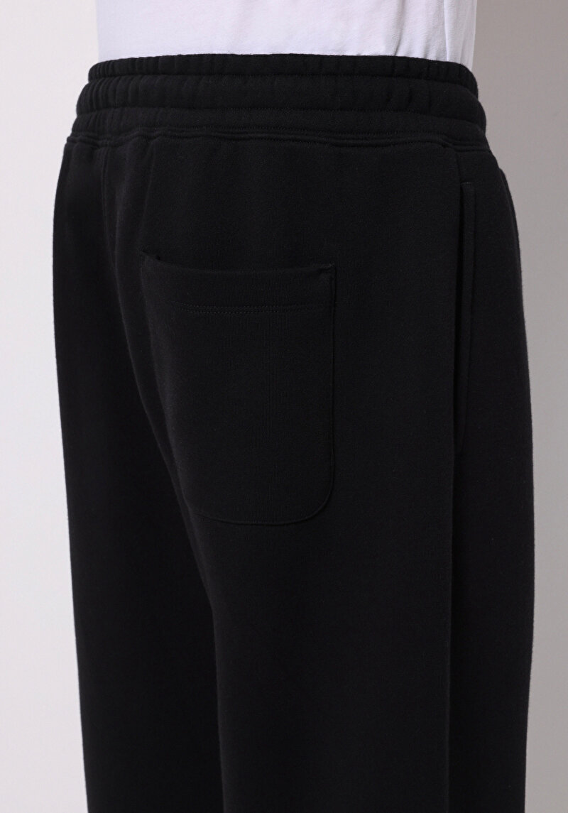 Loose Fit Orta Bel Düz Erkek Siyah Eşofman Altı