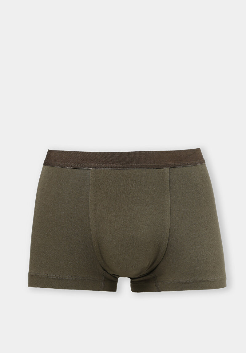 Modern Fit Düz Erkek Yeşil Boxer