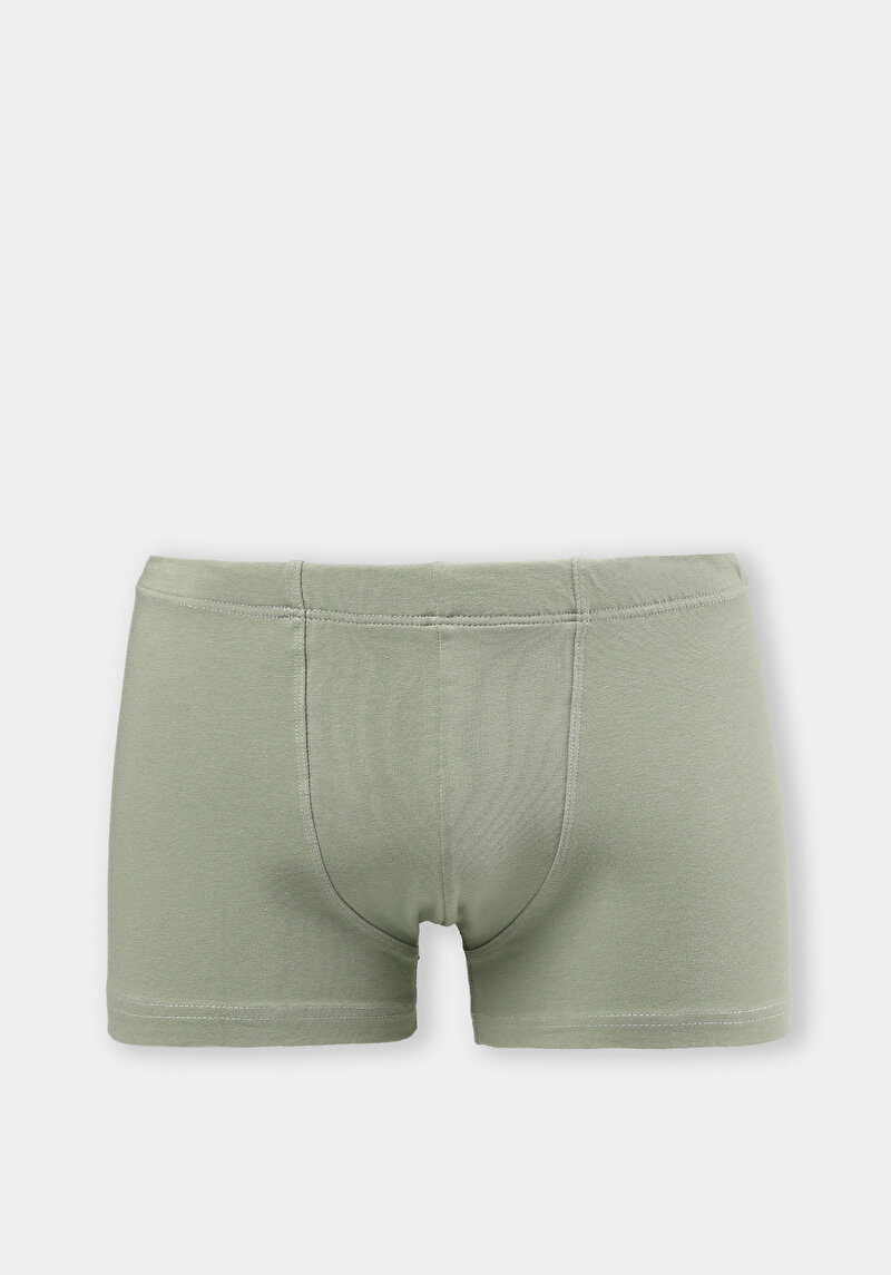Modern Fit Düz Erkek Yeşil Boxer