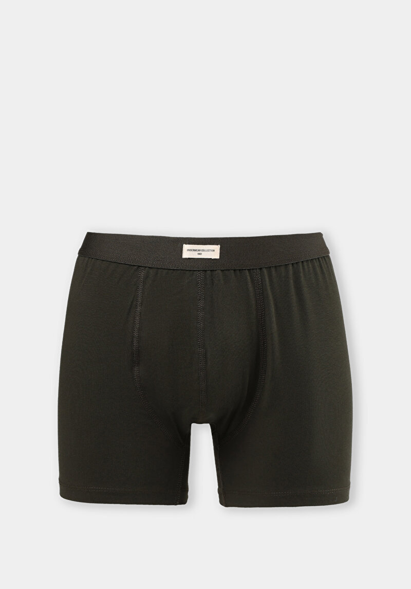 Modern Fit Düz Erkek Yeşil Boxer