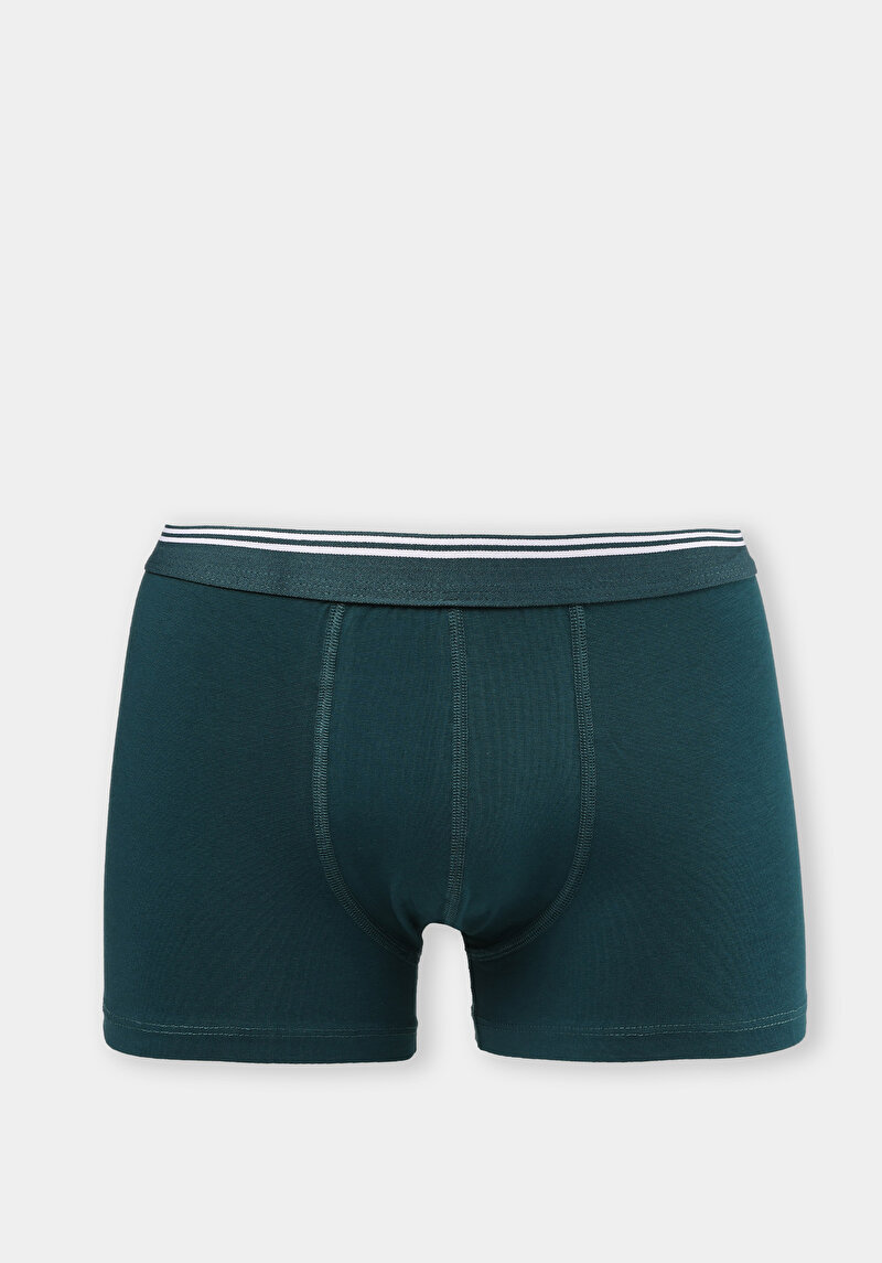 Modern Fit Düz Erkek Yeşil Boxer