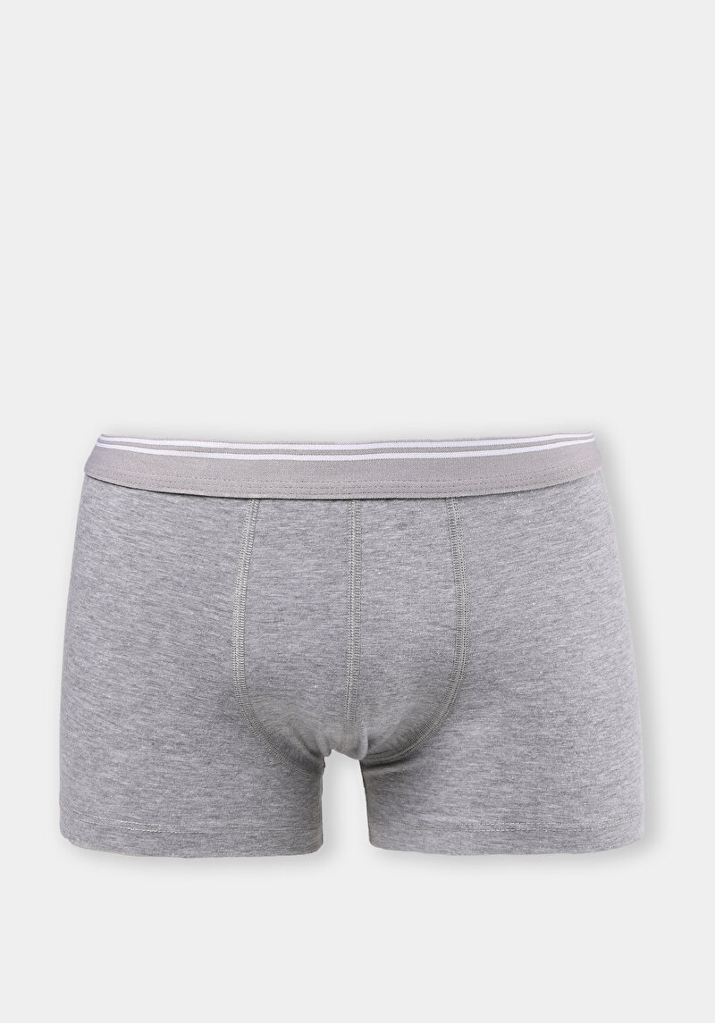 Modern Fit Düz Erkek Gri Boxer