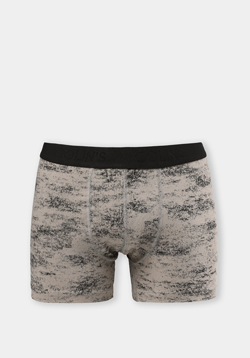 Modern Fit Baskılı Erkek Gri Boxer