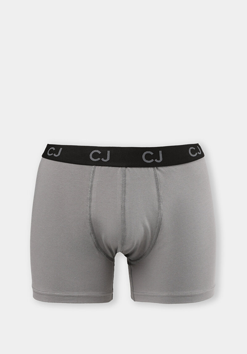 Modern Fit Düz Erkek Gri Boxer