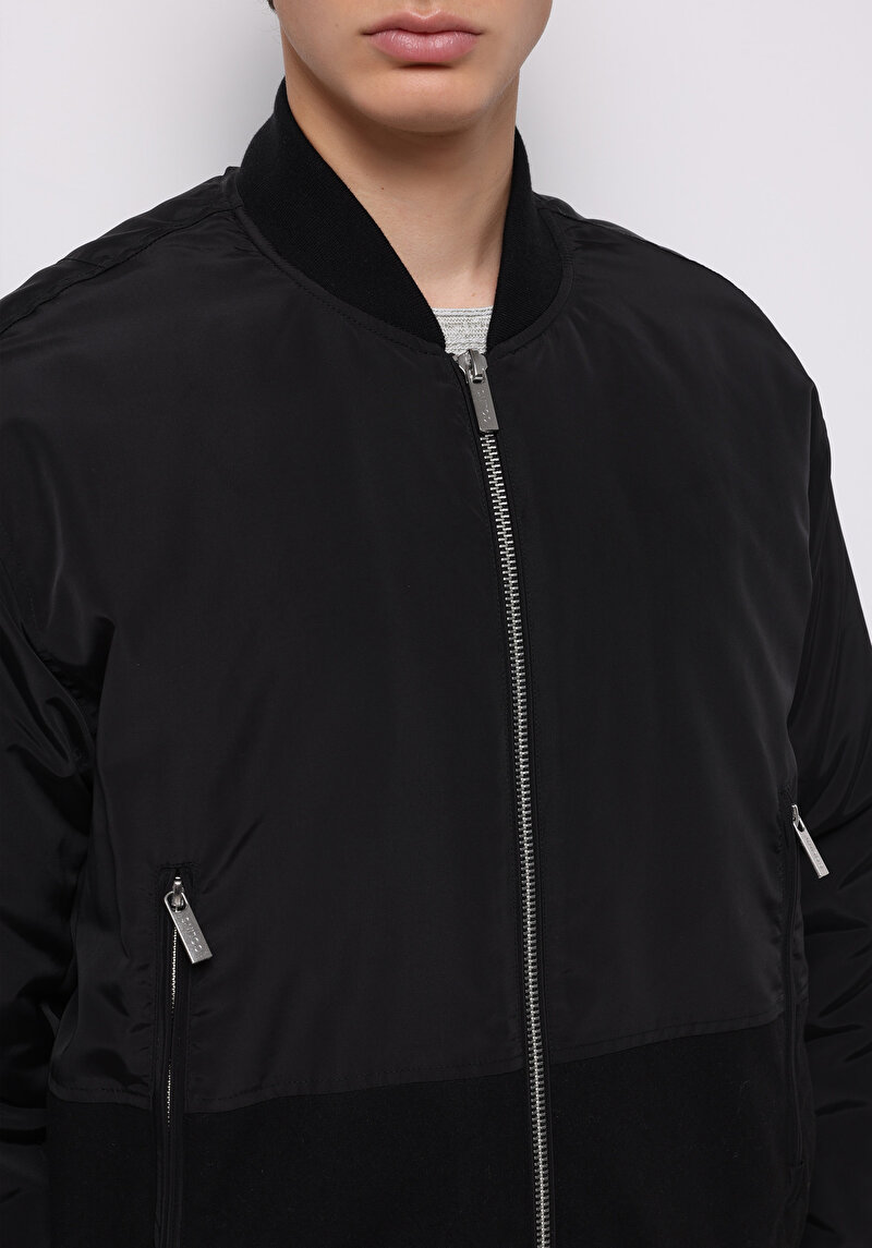 Regular Fit Erkek Siyah Mont