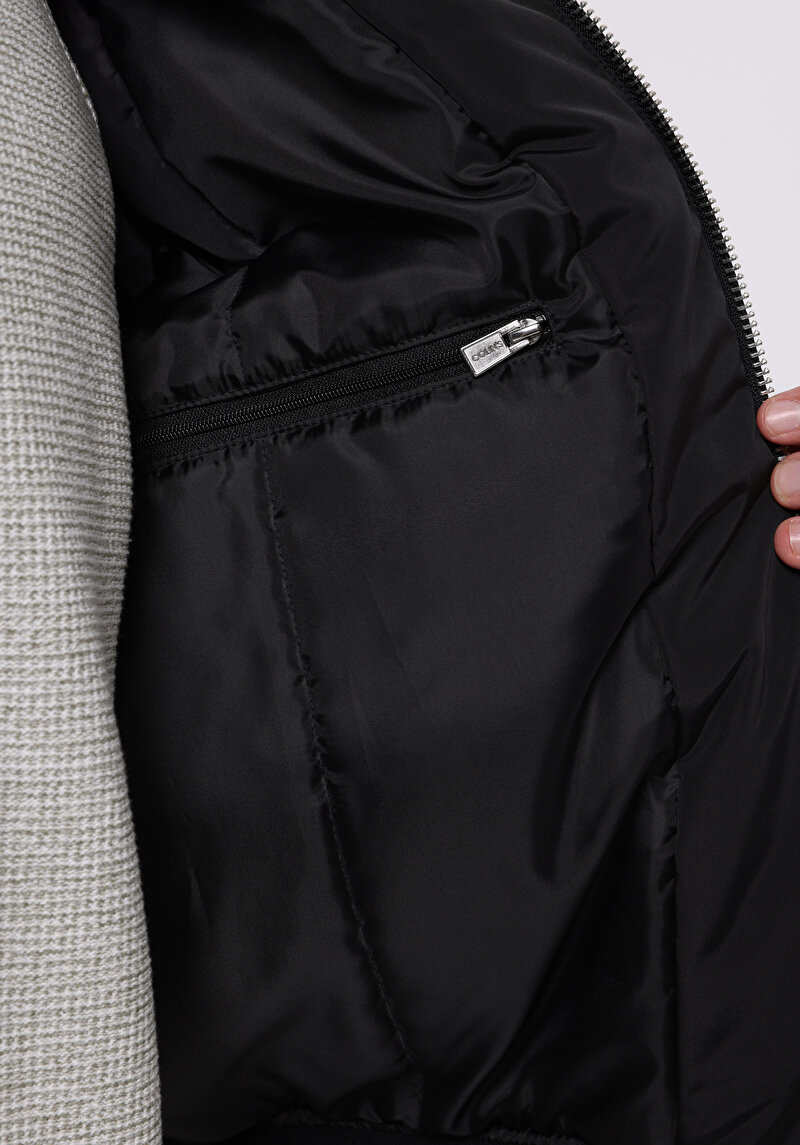 Regular Fit     Erkek Siyah Mont