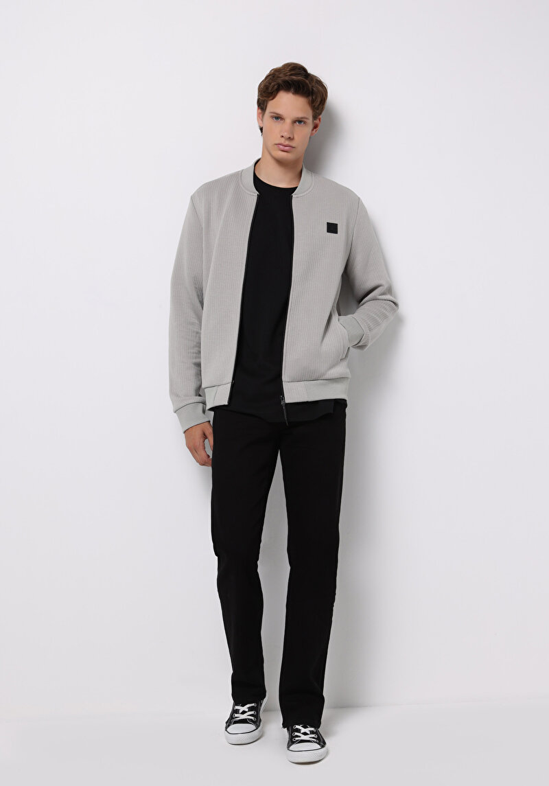 Slim Fit Erkek Gri Ceket