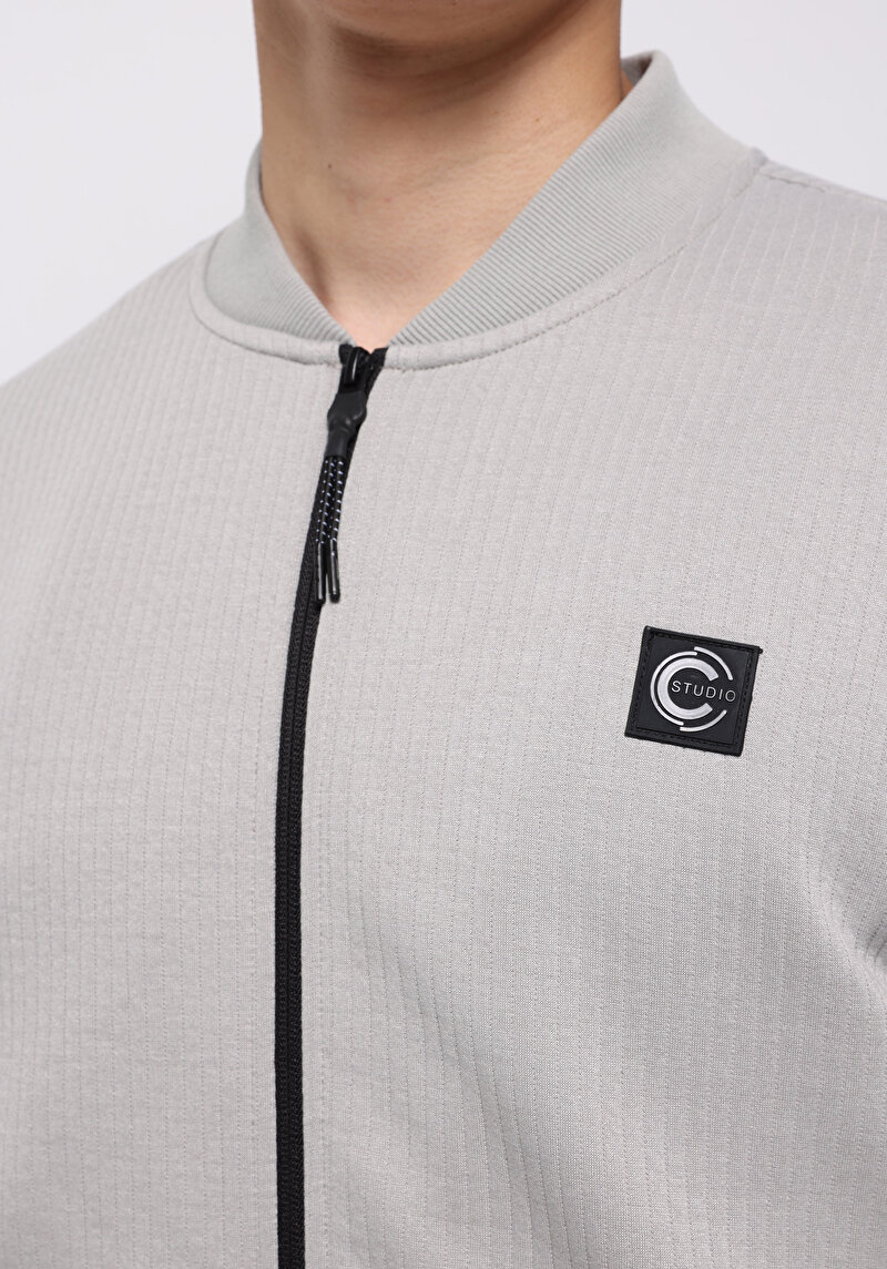 Slim Fit Erkek Gri Ceket