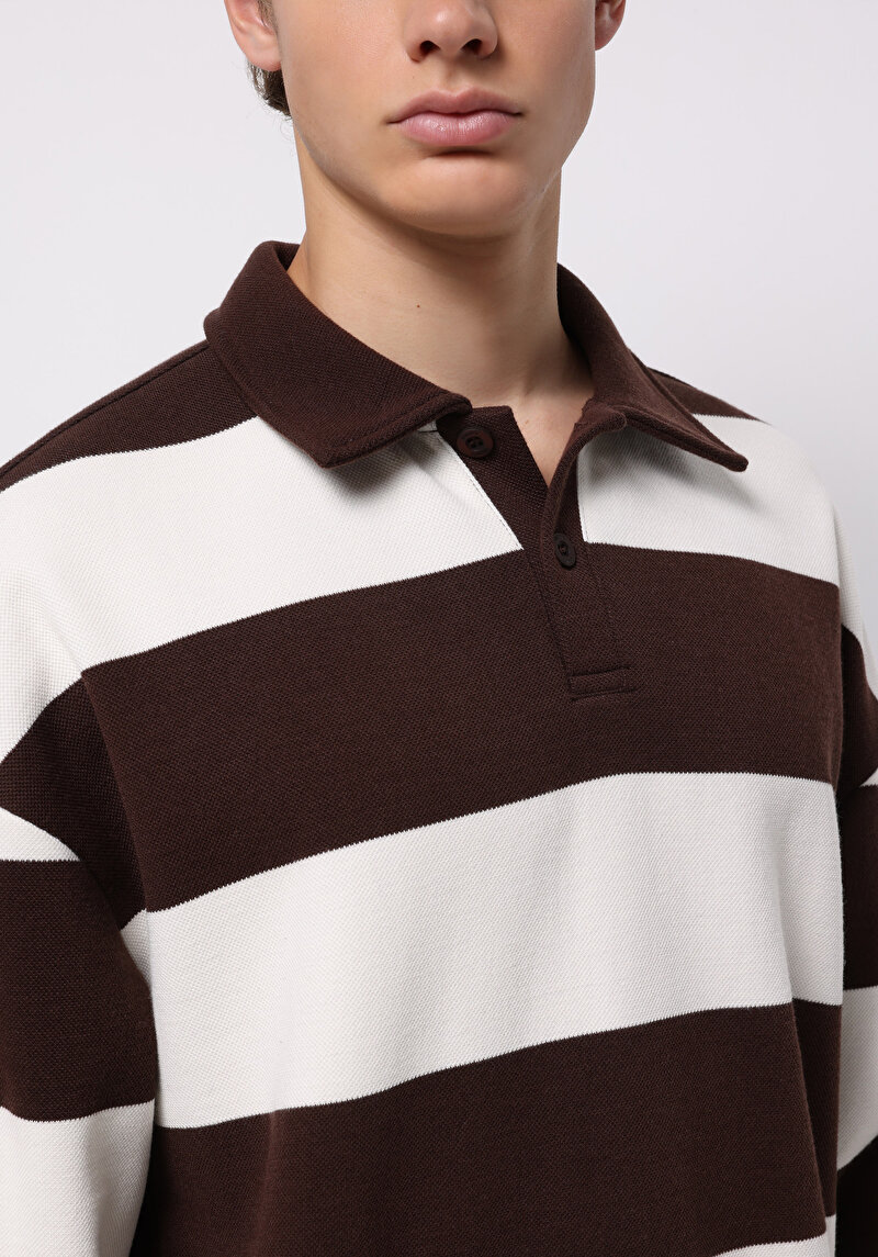 Comfort Fit   Erkek Kahverengi Sweatshirt