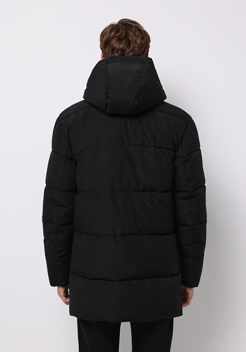 Regular Fit Erkek Siyah Kaban