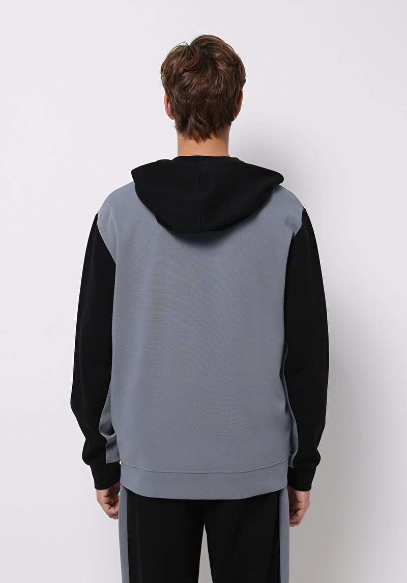 Regular Fit Erkek Siyah Sweatshirt