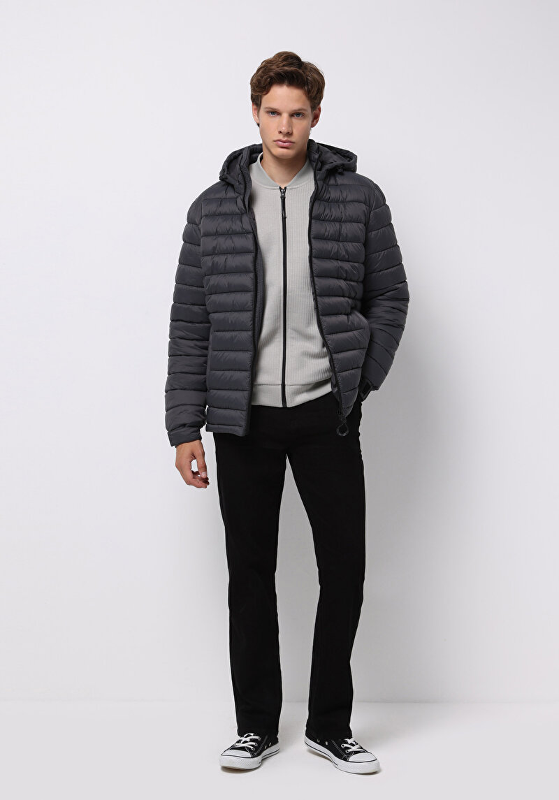 Slim Fit     Erkek Antrasit Mont