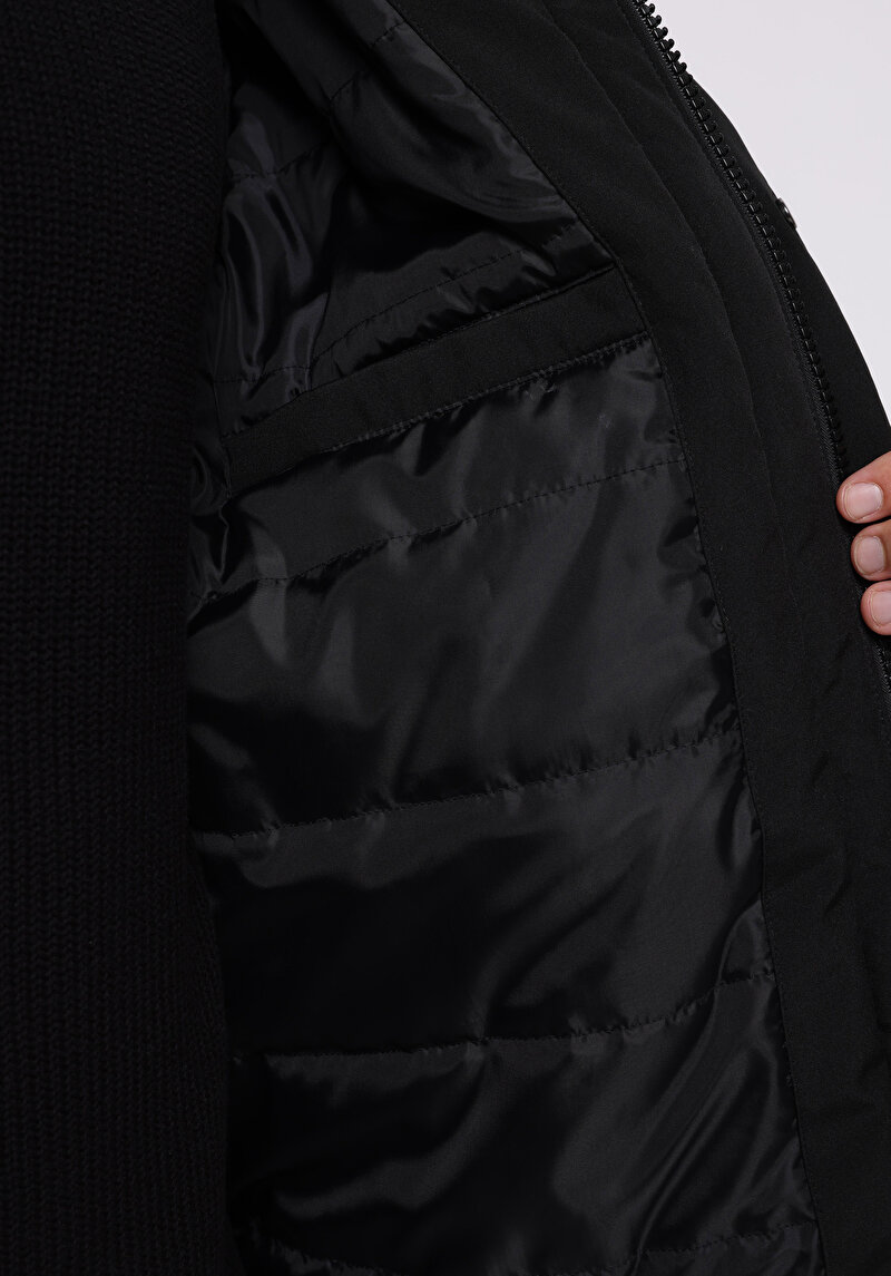 Regular Fit     Erkek Siyah Kaban