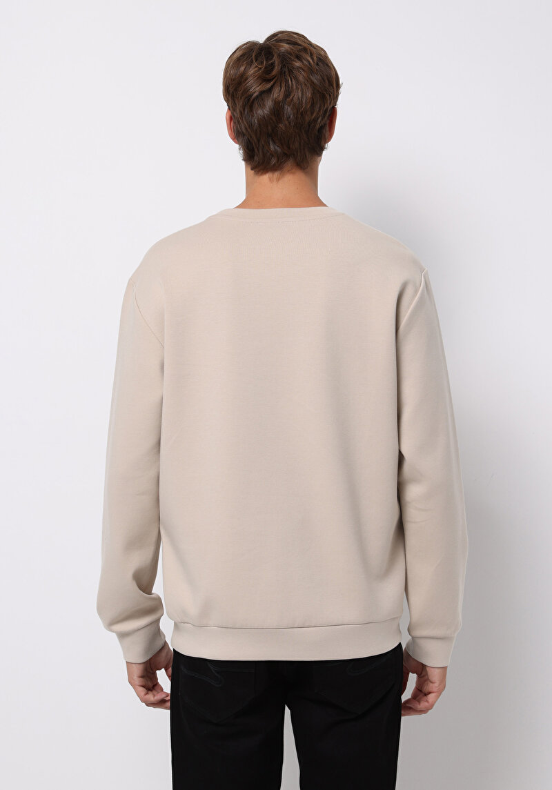 Regular Fit Erkek Bej Sweatshirt