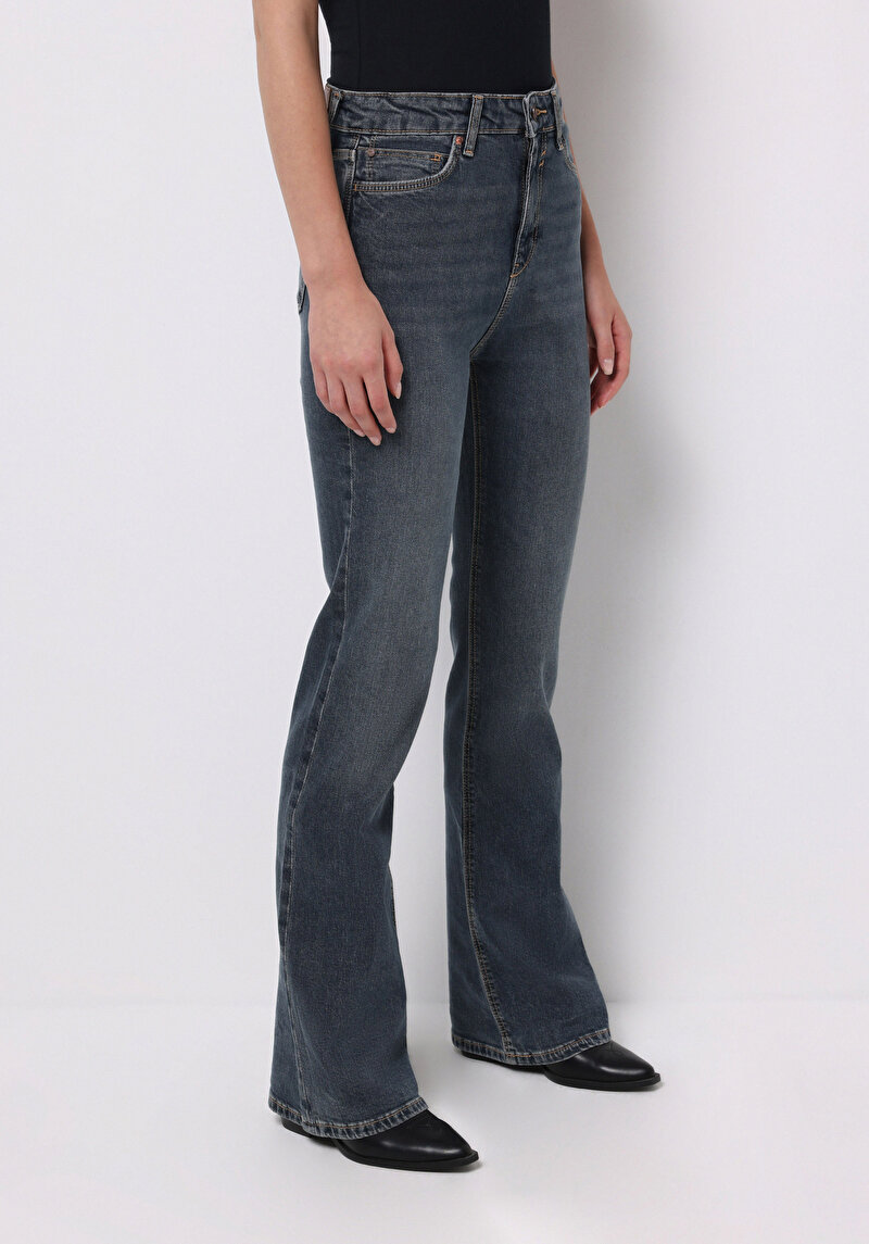 Regular Fit Kadın İndigo Jean Pantolon