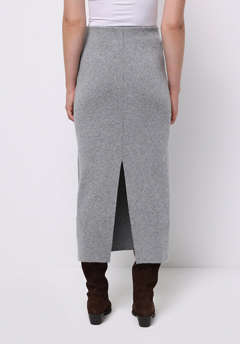 Slim Fit Kadın Gri Etek