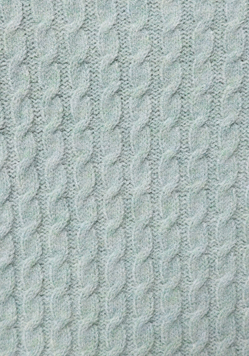 Regular Fit Yuvarlak Yaka Düz Kadın Yeşil Kazak