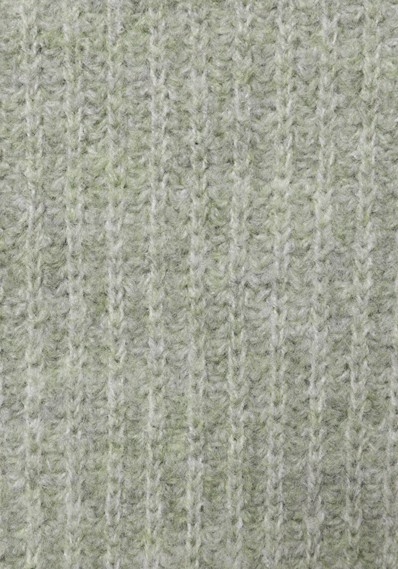 Regular Fit Yuvarlak Yaka Düz Kadın Yeşil Kazak