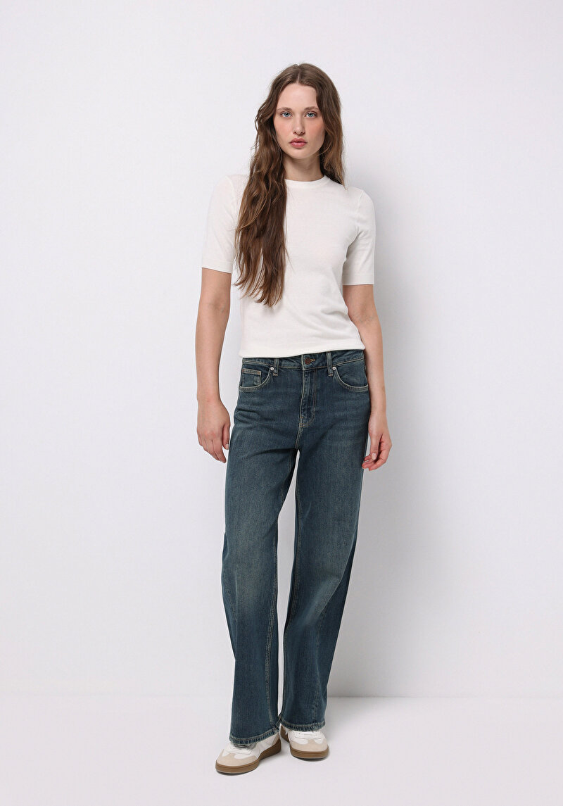 Regular Fit Kadın İndigo Jean Pantolon