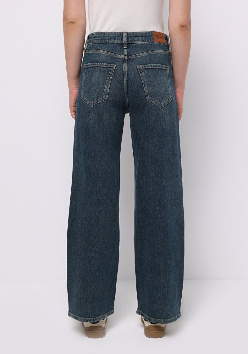 Regular Fit Kadın İndigo Jean Pantolon