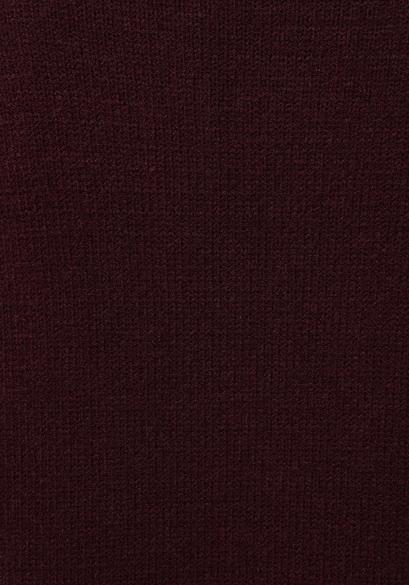 Regular Fit Polo Yaka Düz Kadın Mor Kazak