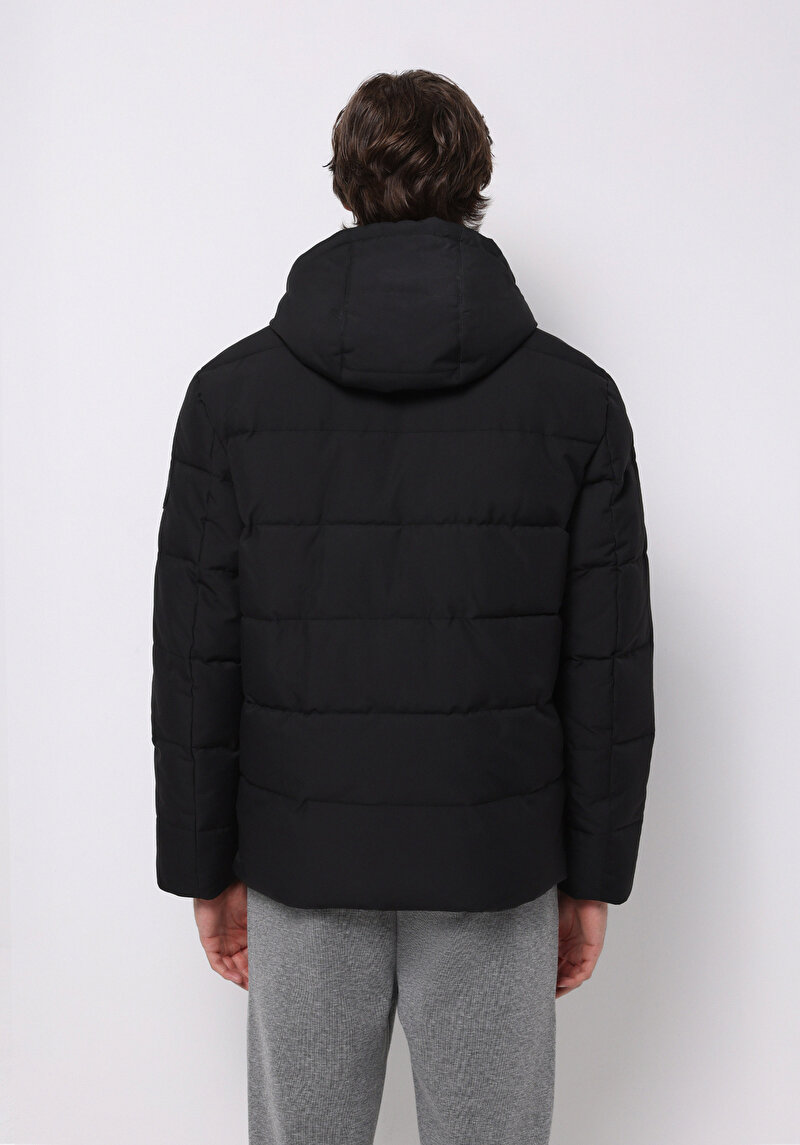 Regular Fit Erkek Siyah Mont