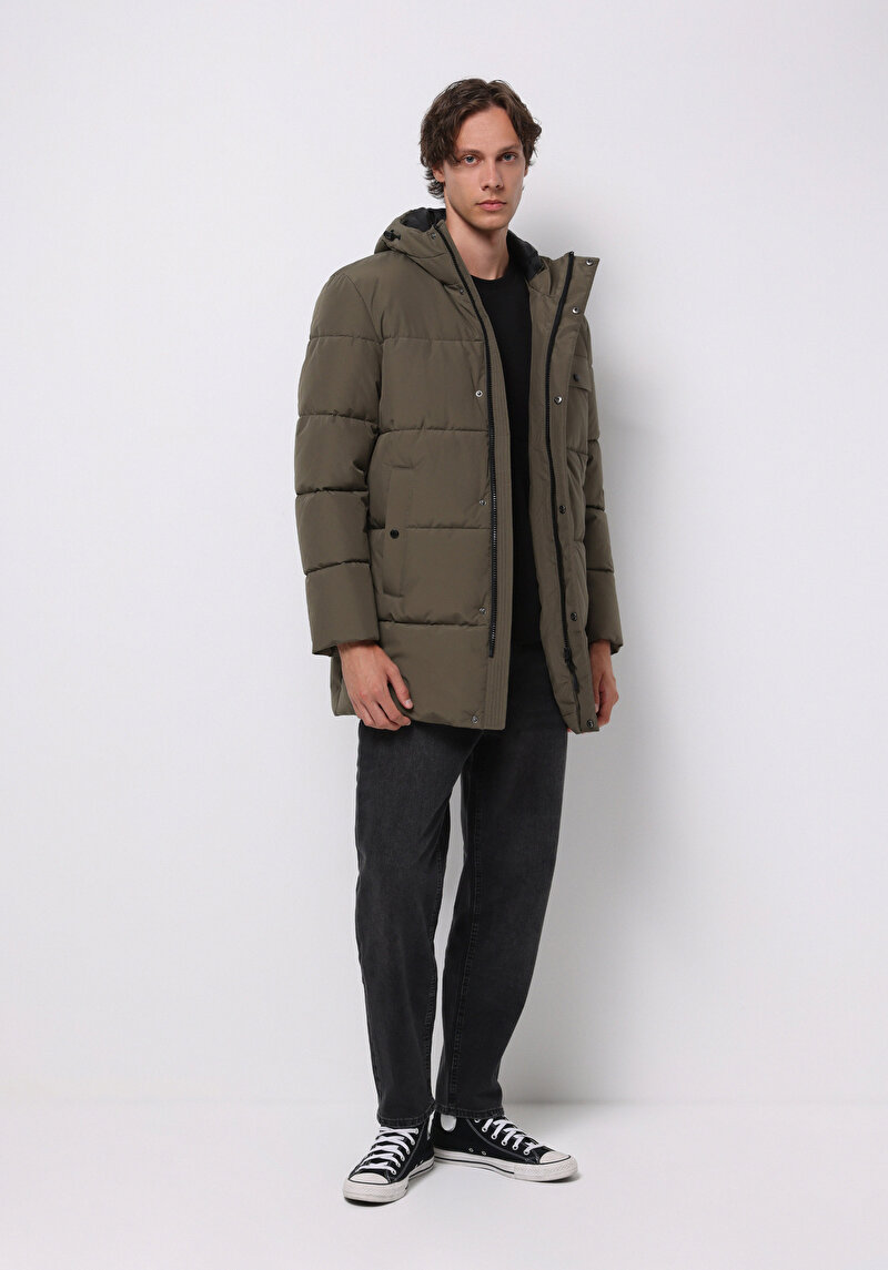 Regular Fit Erkek Yeşil Kaban