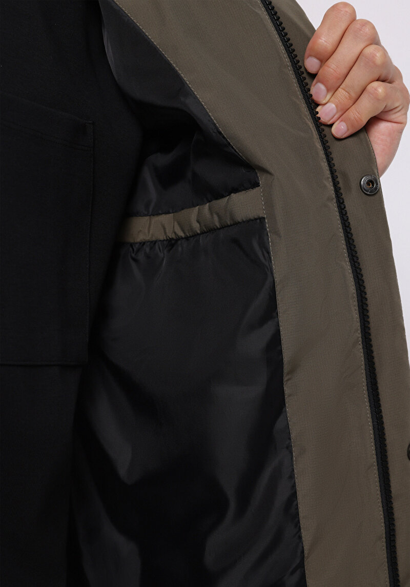 Regular Fit     Erkek Yeşil Kaban