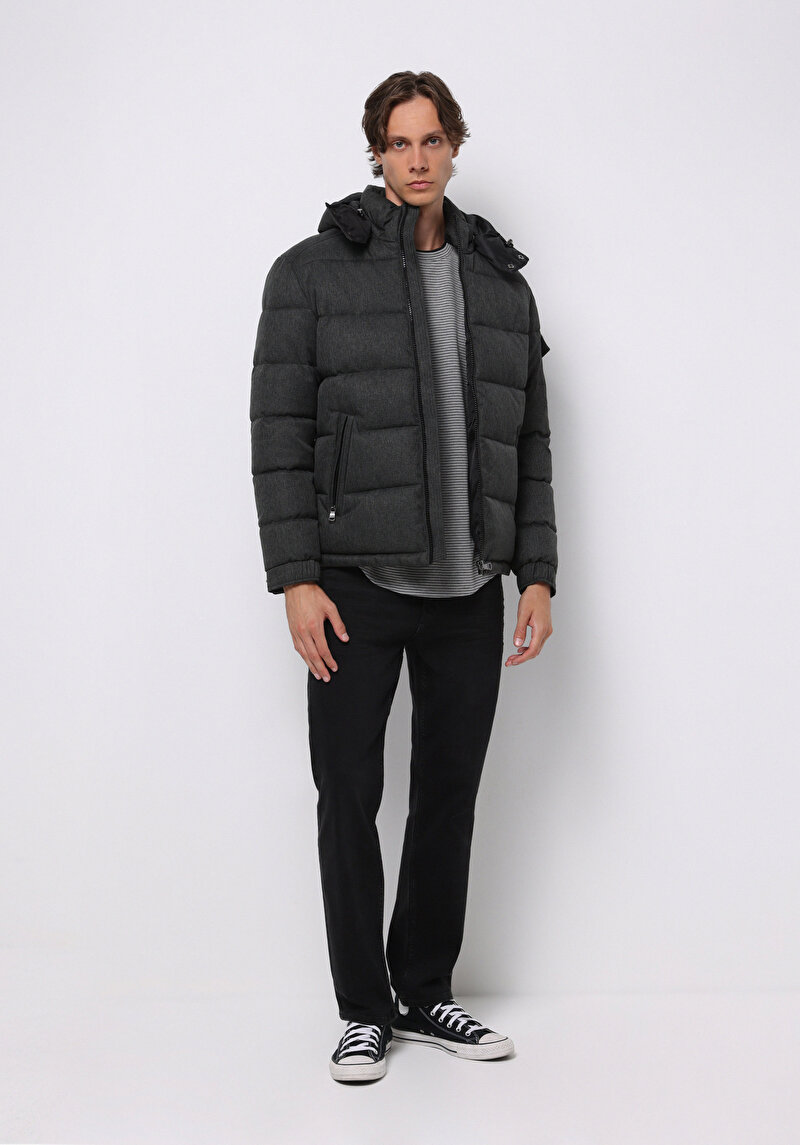 Regular Fit     Erkek Antrasit Mont