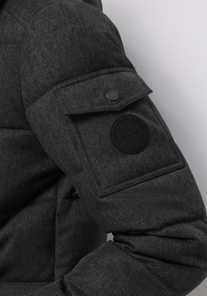 Regular Fit     Erkek Antrasit Mont