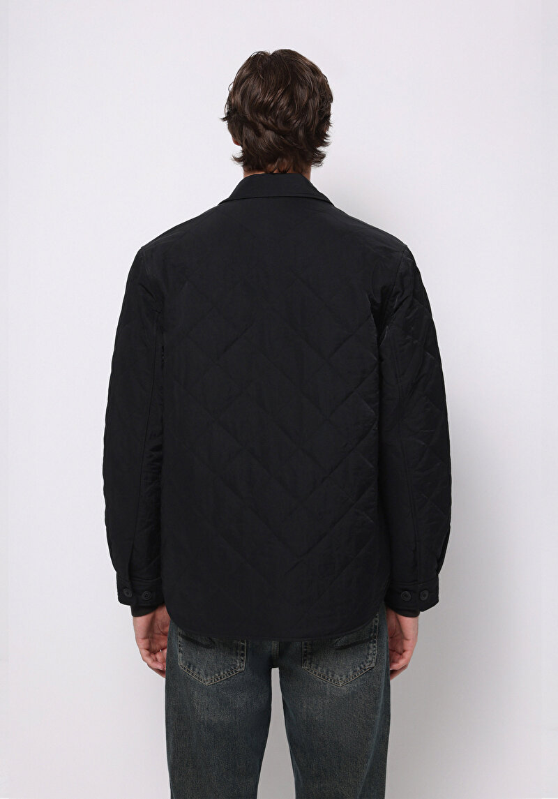 Regular Fit Erkek Siyah Mont