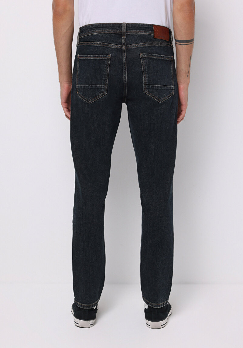 Regular Fit Erkek İndigo Jean Pantolon