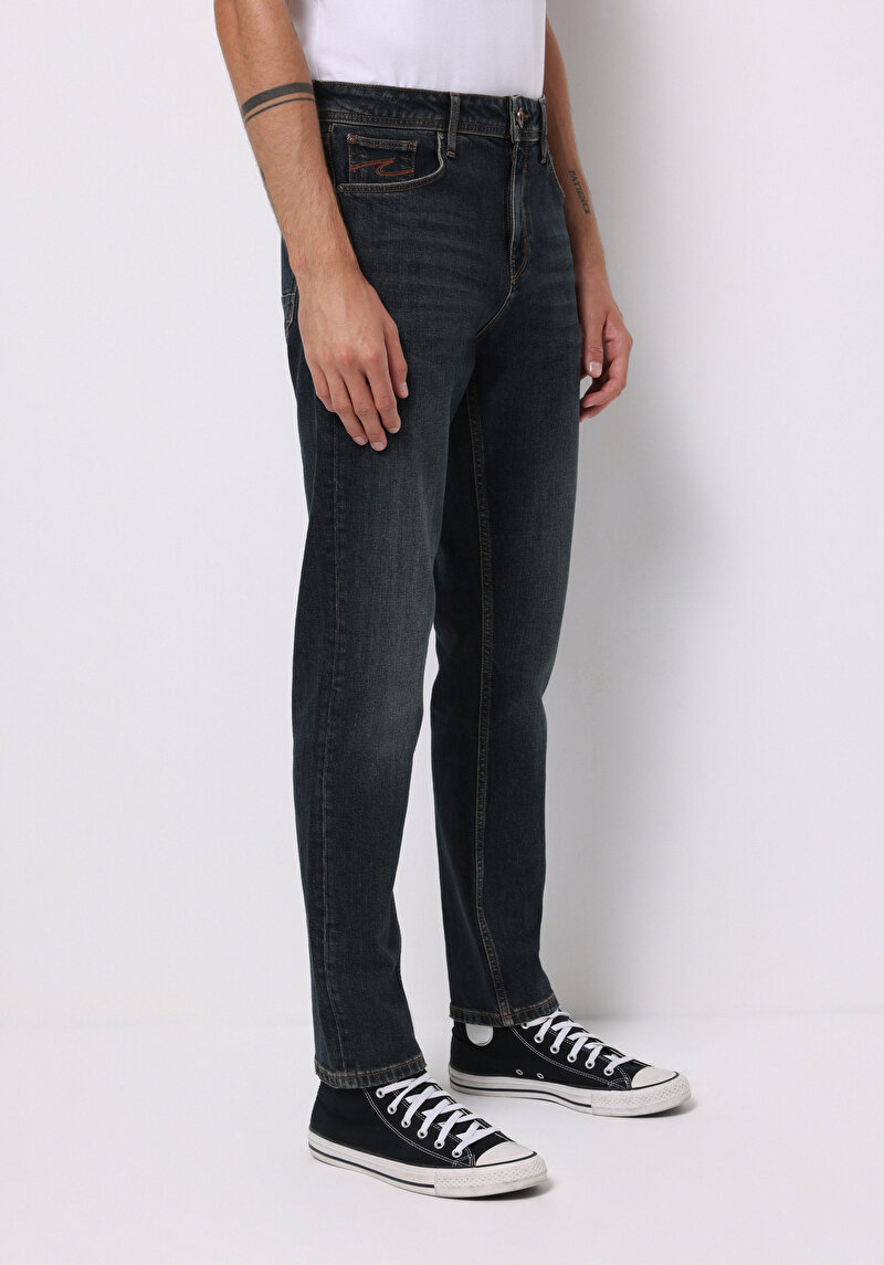 Regular Fit Erkek İndigo Jean Pantolon