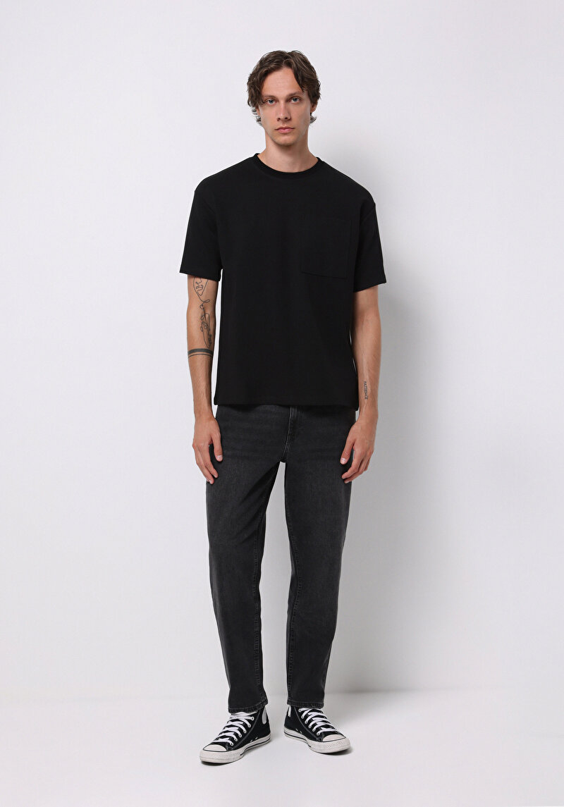 Balloon Fit Erkek Siyah Jean Pantolon