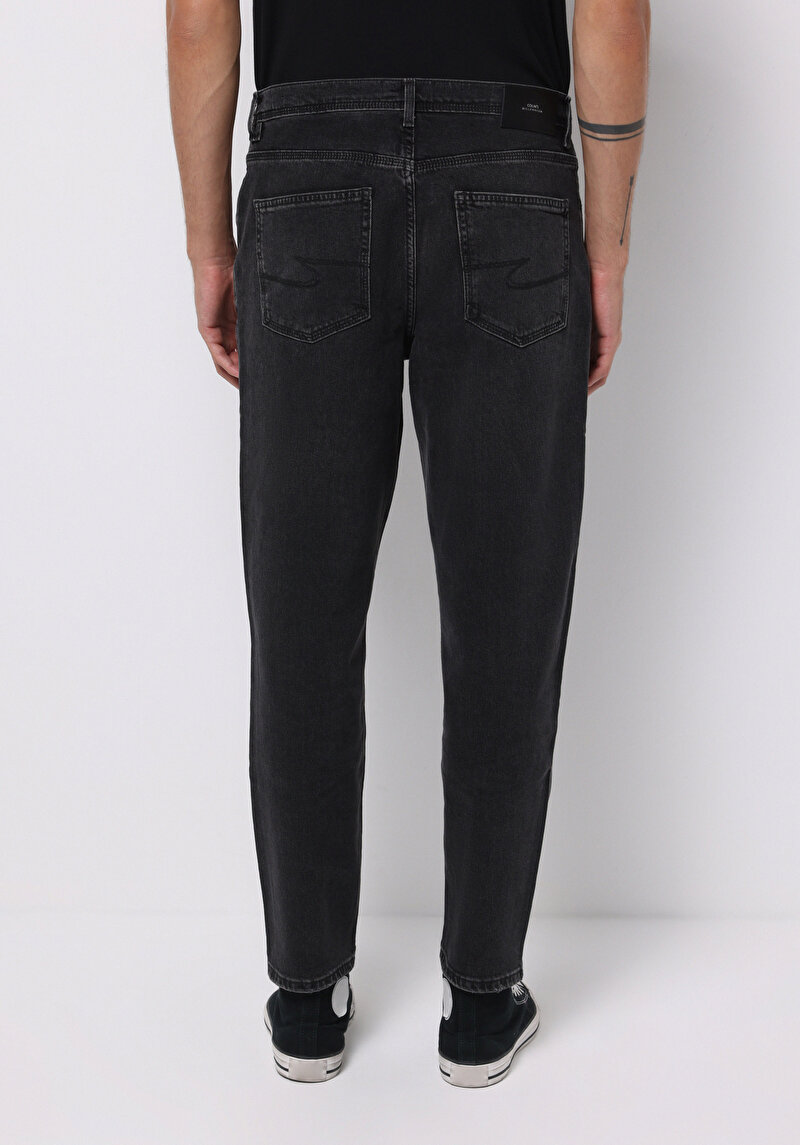 Balloon Fit Erkek Siyah Jean Pantolon