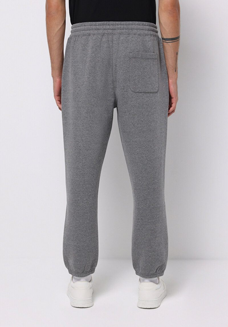 Loose Fit Orta Bel Düz Erkek Antrasit Eşofman Altı