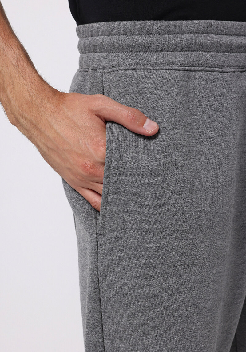 Loose Fit Orta Bel Düz Erkek Antrasit Eşofman Altı