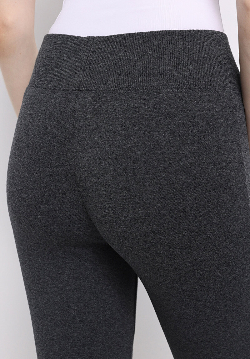 Slim Fit   Kadın Antrasit Örme Tayt