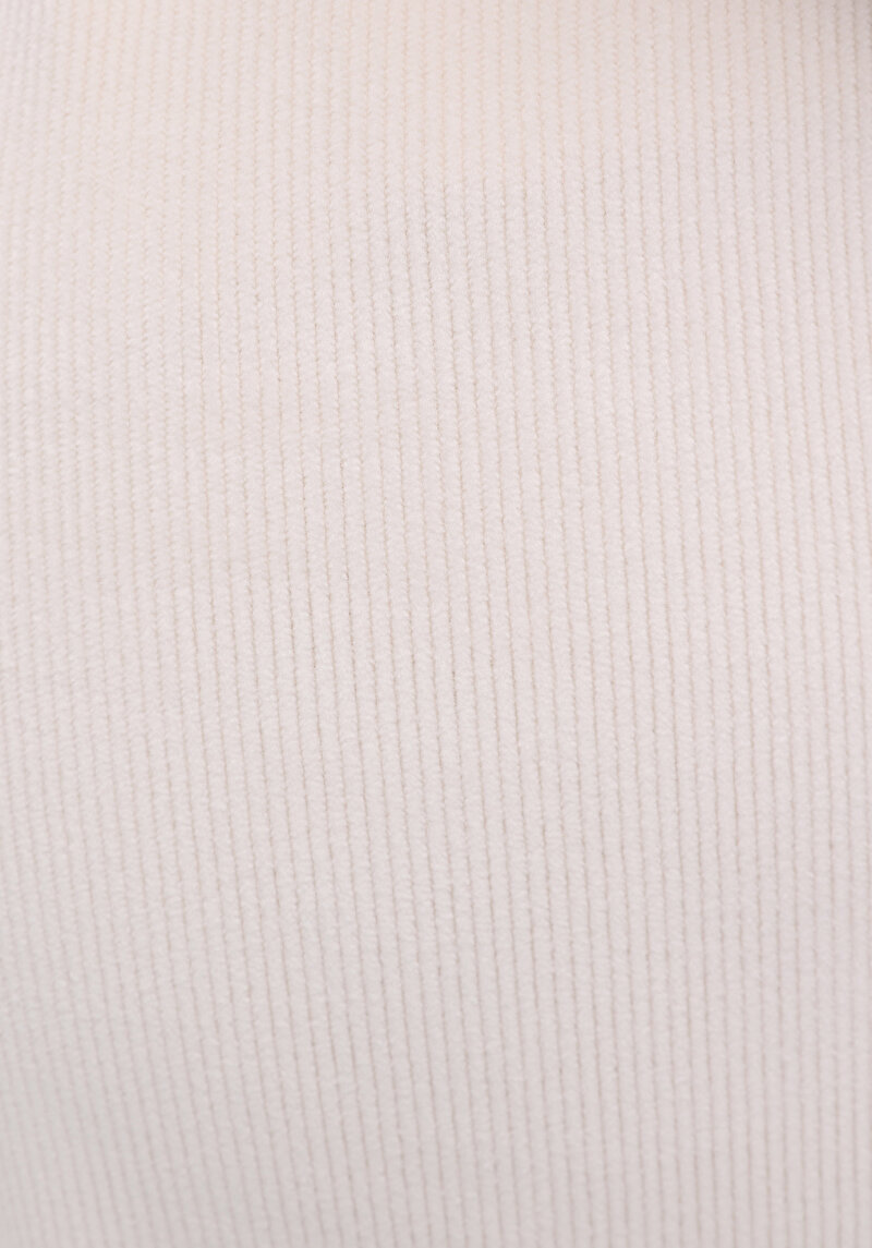 Regular Fit Orta Bel Düz Kadın Ekru Eşofman Altı